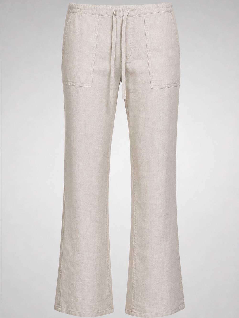 LONDONJEAN Women's Lightweight Drawstring Linen Pants in Beige